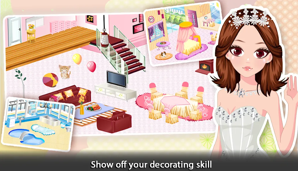 Girl Doll House - Room Design  [МОД Меню] Screenshot 2