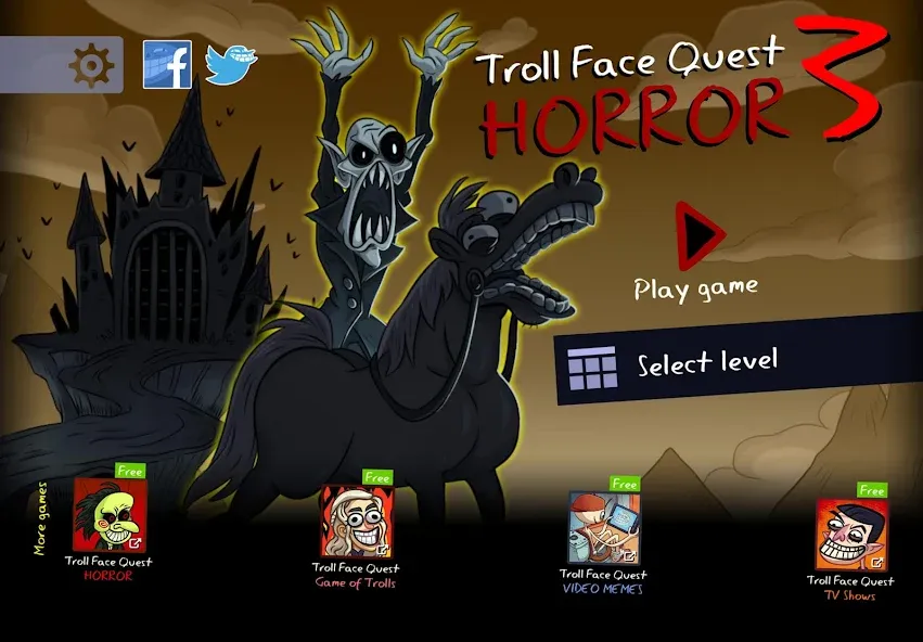 Troll Face Quest: Horror 3 (Тролл Фейс Квест)  [МОД Много монет] Screenshot 1