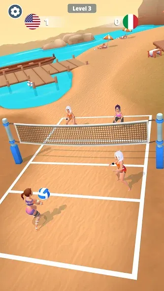 Beach Volleyball Game (Бичволлейбол игра)  [МОД Много денег] Screenshot 2