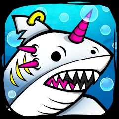 Взломанная Shark Evolution: Idle Game (Шарк Эволюшн)  [МОД Много денег] - последняя версия apk на Андроид