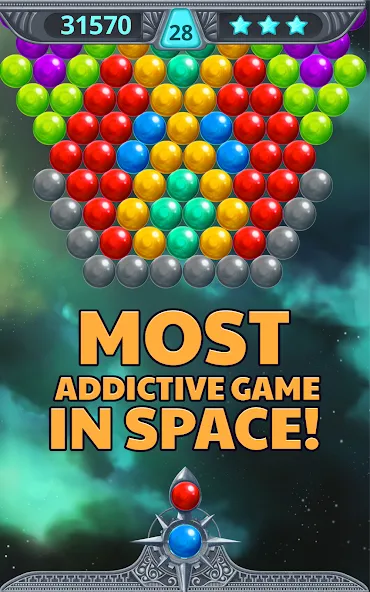 Bubble Shooter Space (Бубль шутер спейс)  [МОД Много денег] Screenshot 2