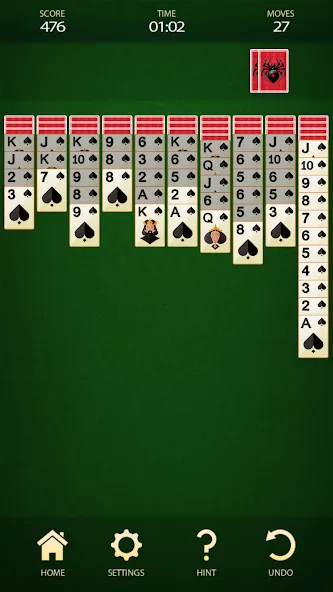 Spider Solitaire: Card Game (Спайдер Солитер)  [МОД Mega Pack] Screenshot 2