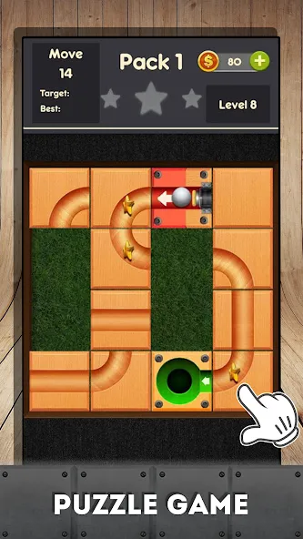 Rolling ball - slide puzzle  [МОД Бесконечные монеты] Screenshot 4