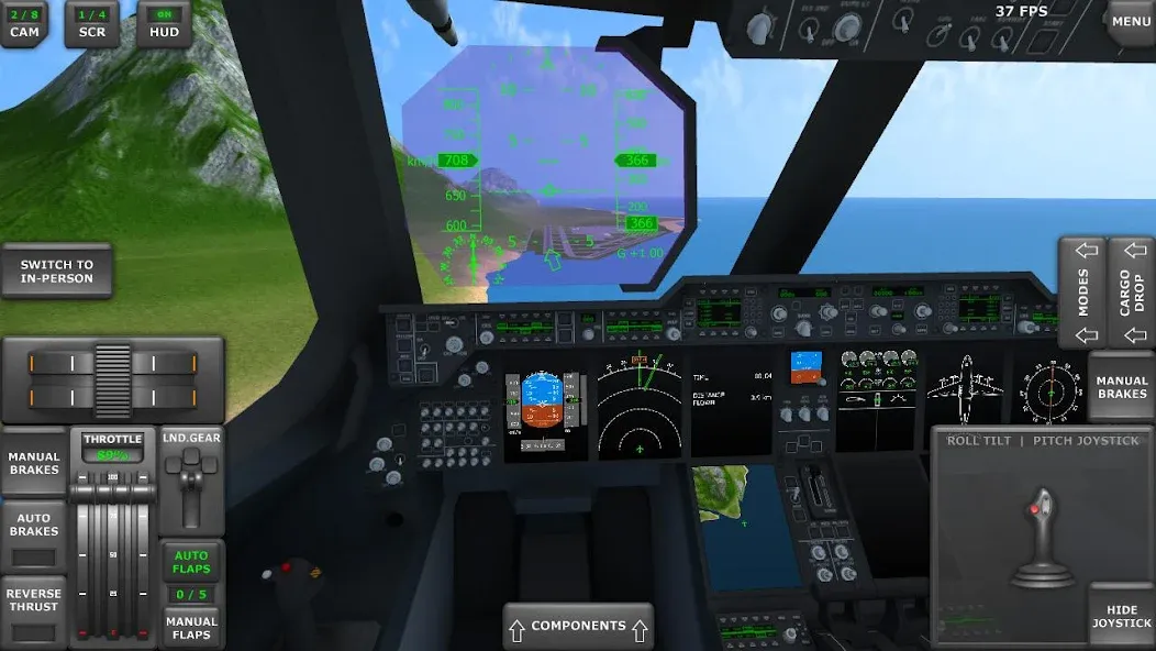 Turboprop Flight Simulator (Турбовинтовой симулятор полета 3D)  [МОД Все открыто] Screenshot 3