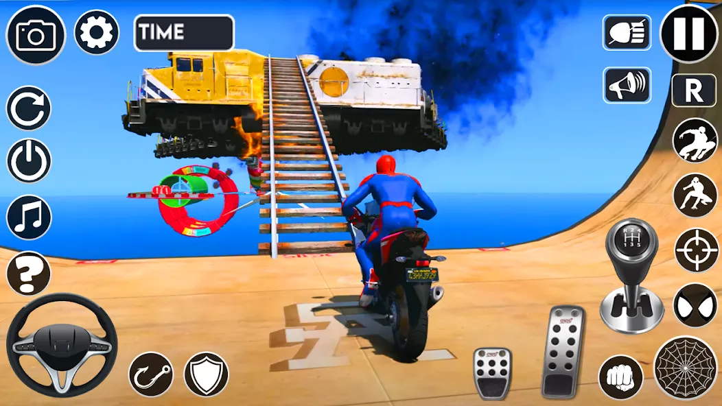 Superhero Tricky Bike Stunt (упергерой Трики Байк Стант)  [МОД Unlimited Money] Screenshot 2