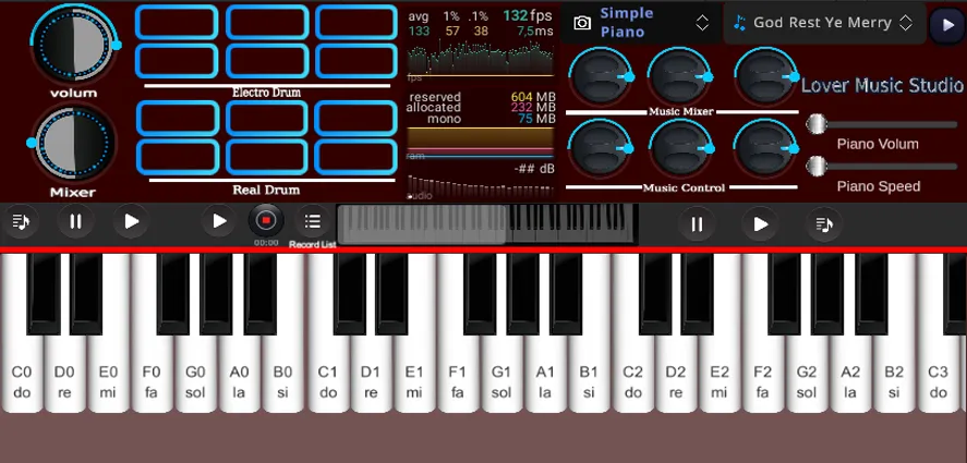 Org Piano:Real Piano Keyboard (Орг Пиано)  [МОД Menu] Screenshot 2