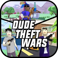 Скачать взломанную Dude Theft Wars Shooting Games (Дуд Тефт Варс)  [МОД Меню] - полная версия apk на Андроид