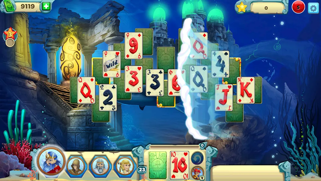 Solitaire Atlantis (олитэр Атлантис)  [МОД Много денег] Screenshot 2