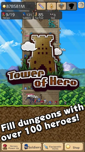 Tower of Hero (Тауэр оф Хиро)  [МОД Бесконечные монеты] Screenshot 1