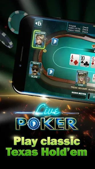 Live Poker Tables–Texas holdem  [МОД Все открыто] Screenshot 1