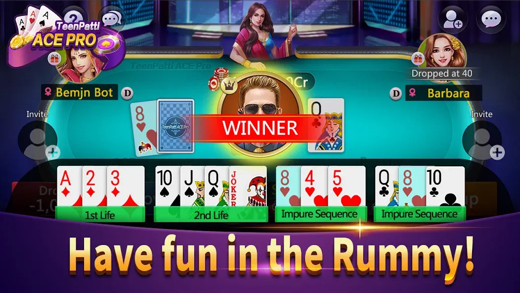 Teenpatti Ace Pro -poker,rummy (Тинпатти Эйс Про)  [МОД Бесконечные деньги] Screenshot 4