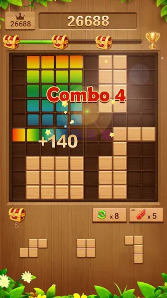 Wood Block Puzzle Addictive  [МОД Unlimited Money] Screenshot 3