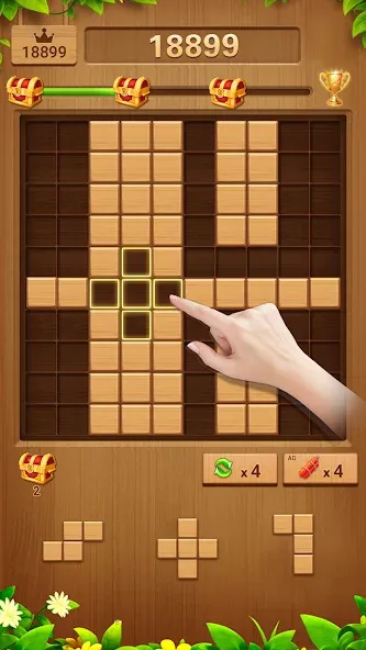 Wood Block Puzzle Addictive  [МОД Unlimited Money] Screenshot 5