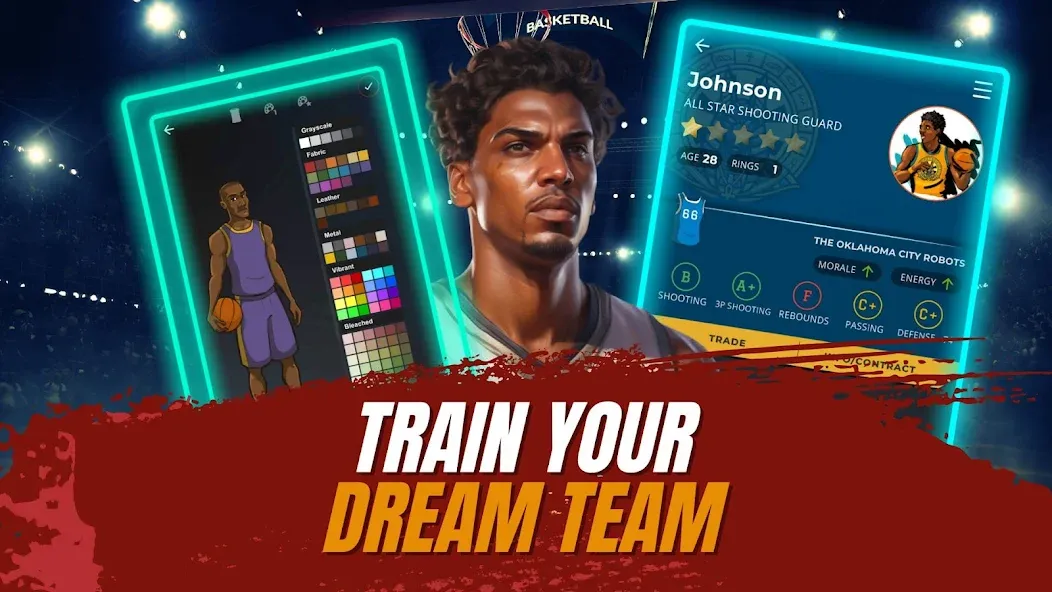 Astonishing Basketball Manager (Удивительный баскетбольный менеджер)  [МОД Бесконечные монеты] Screenshot 3