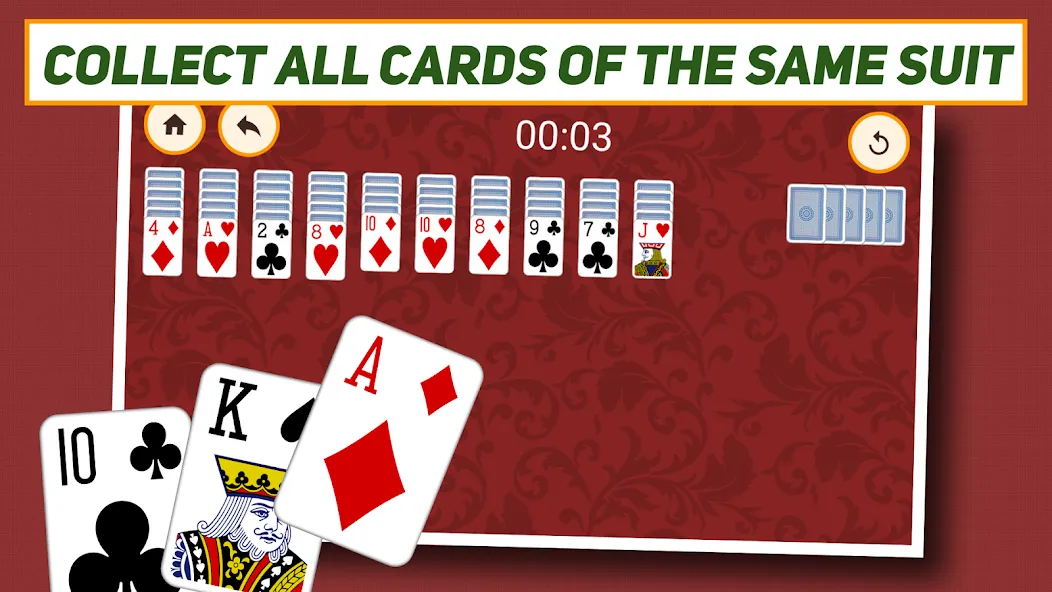 Spider Solitaire: Classic  [МОД Много монет] Screenshot 3