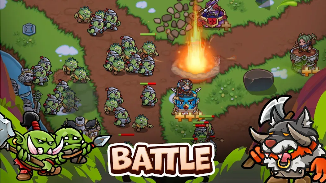 Crazy Defense Heroes - TD Game (Крейзи Дефенс Хероес)  [МОД Много монет] Screenshot 2