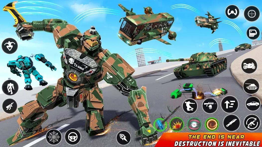 Army Bus Robot Car Game 3d  [МОД Много монет] Screenshot 1