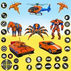 Скачать взломанную Spider Mech Wars - Robot Game  [МОД Много монет] - полная версия apk на Андроид