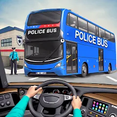 Скачать взломанную Police Bus Simulator Bus Games  [МОД Все открыто] - стабильная версия apk на Андроид