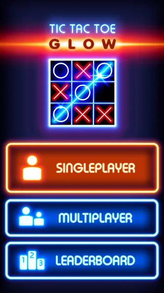 Tic Tac Toe Glow: 2 Players  [МОД Unlimited Money] Screenshot 1