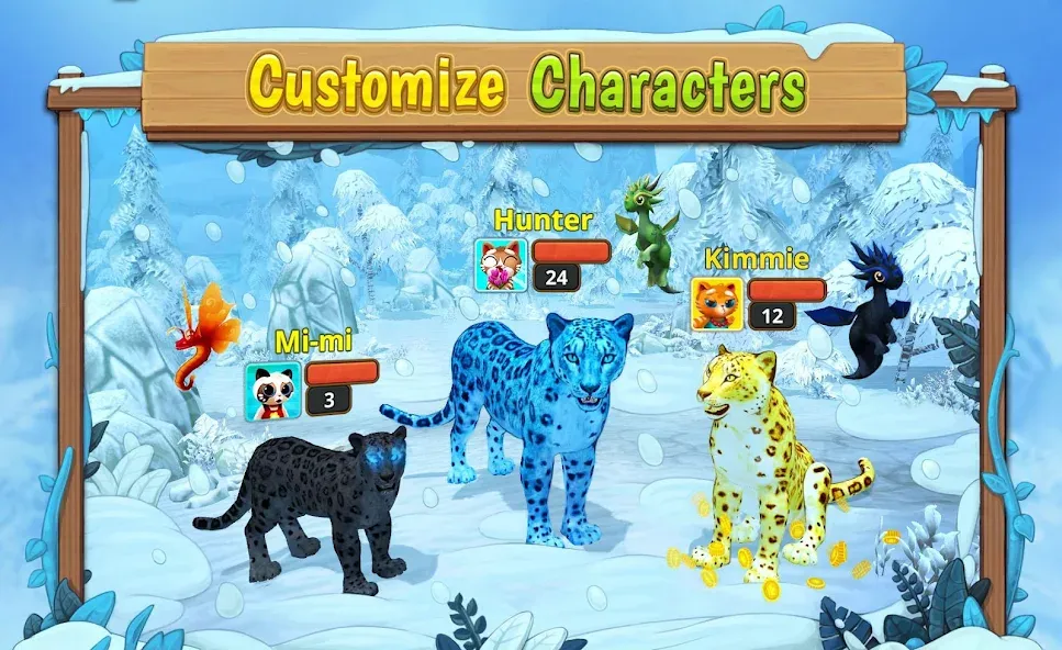 Snow Leopard Family Sim Online  [МОД Бесконечные деньги] Screenshot 2