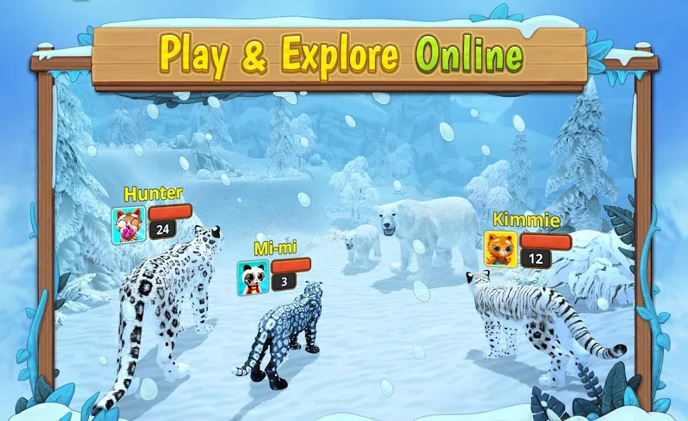 Snow Leopard Family Sim Online  [МОД Бесконечные деньги] Screenshot 3