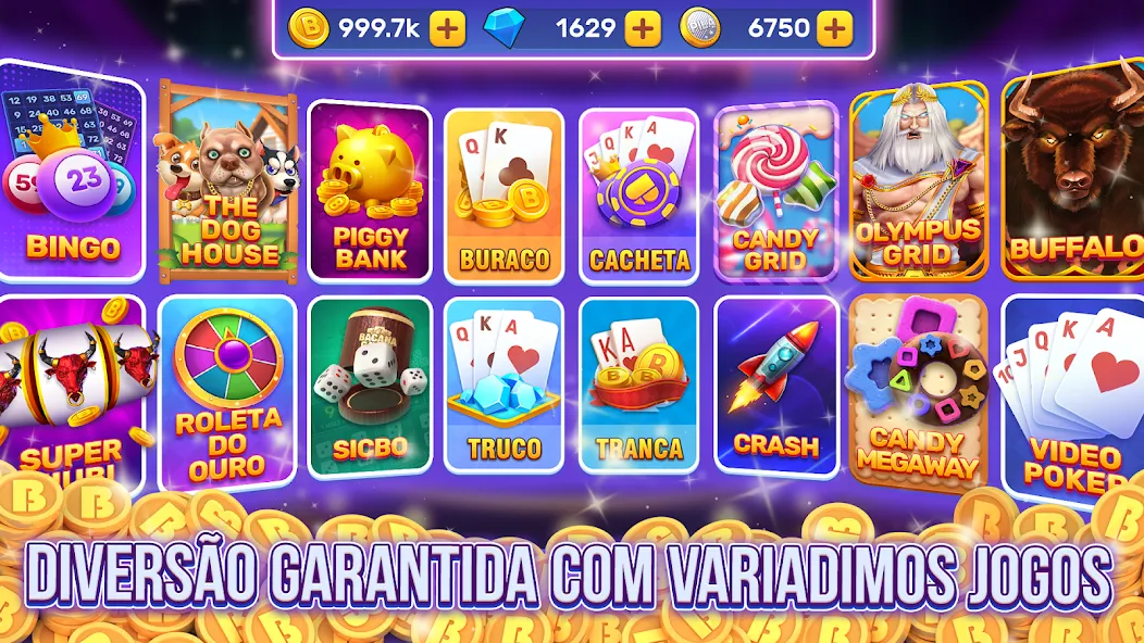 Bacana Games: Buraco & Slots (Бакана Геймс)  [МОД Unlimited Money] Screenshot 1