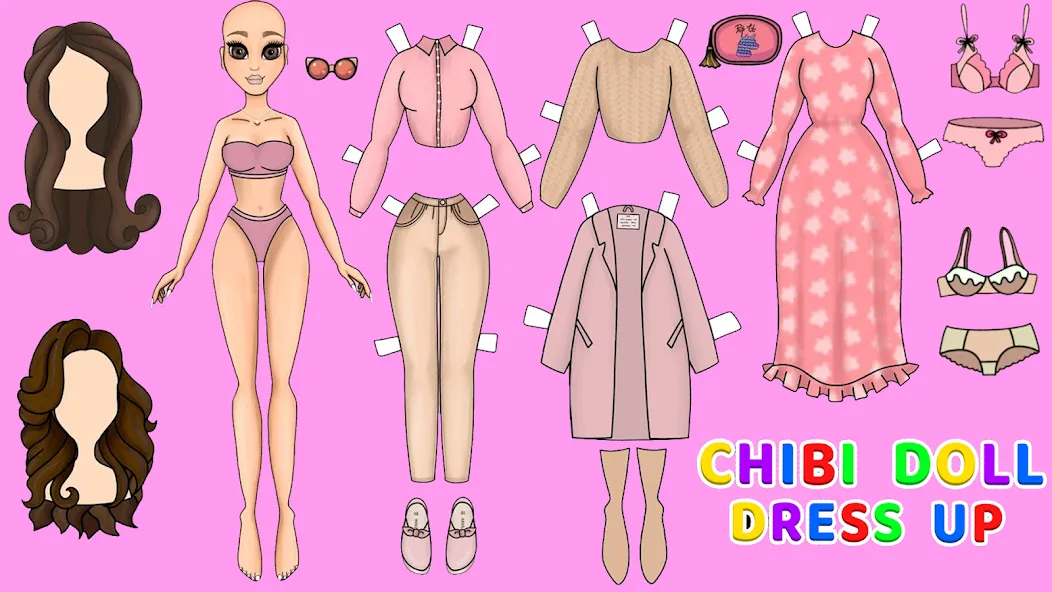 Doll Dress Up Makeup Girl Game (Чиби кукла одевает девушку игры)  [МОД Menu] Screenshot 4