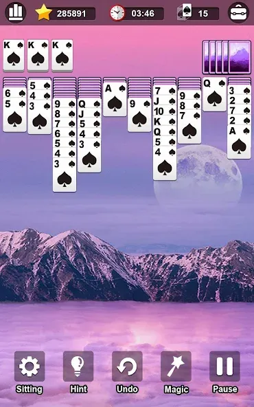 Spider Solitaire  [МОД Unlimited Money] Screenshot 2