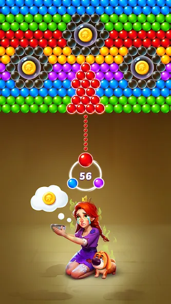 Bubble Shooter Kingdom  [МОД Бесконечные монеты] Screenshot 1