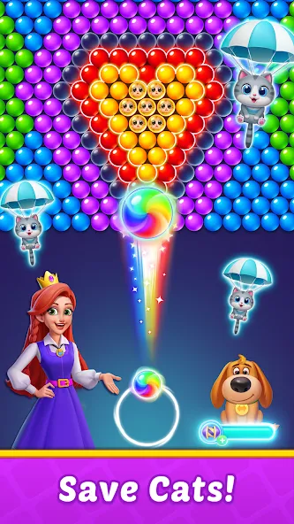 Bubble Shooter Kingdom  [МОД Бесконечные монеты] Screenshot 4