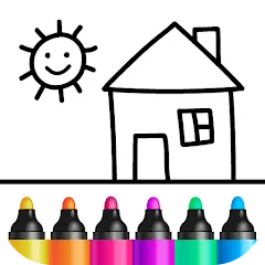 Взломанная Bini Drawing for Kids Games (Бини)  [МОД Unlocked] - стабильная версия apk на Андроид