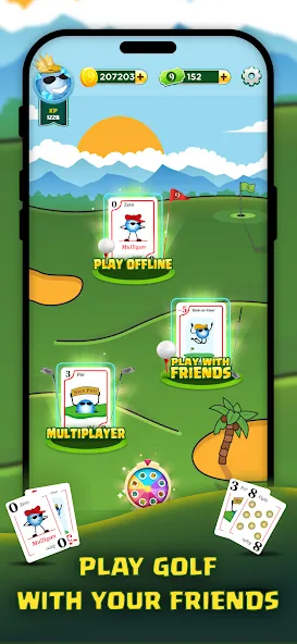 Play Nine: Golf Card Game (Плей Найн)  [МОД Бесконечные деньги] Screenshot 1