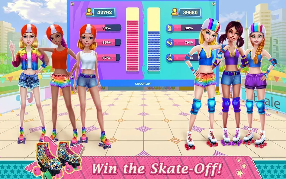 Roller Skating Girls  [МОД Много монет] Screenshot 4