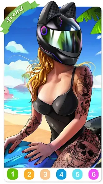 Tattoo Coloring games  [МОД Много монет] Screenshot 1