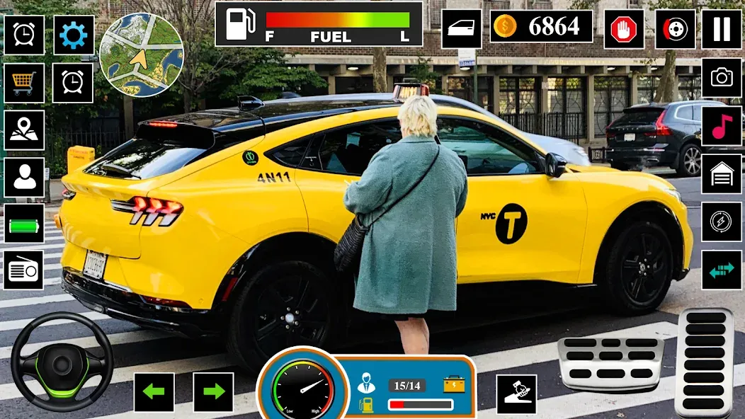 US Taxi Game 2023-Taxi Driver  [МОД Бесконечные монеты] Screenshot 4