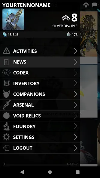 Warframe Companion (Уорфрейм Компаньон)  [МОД Меню] Screenshot 1