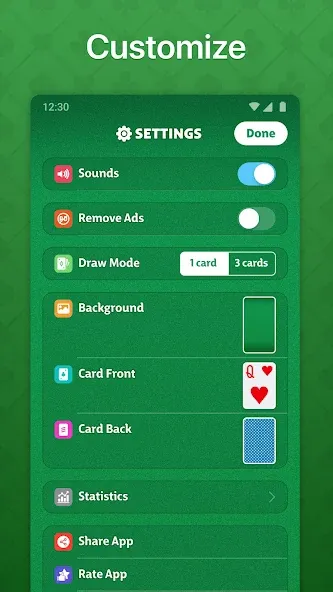 Solitaire - Classic Card Game (Солитер)  [МОД Menu] Screenshot 5