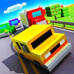 Взлом Blocky Highway: Traffic Racing (Блоки Хайвей)  [МОД Меню] - стабильная версия apk на Андроид