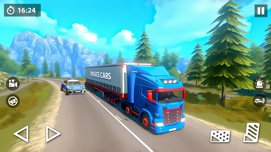 US Police Car Transporter Game (Полицейский транспорт игры)  [МОД Меню] Screenshot 4