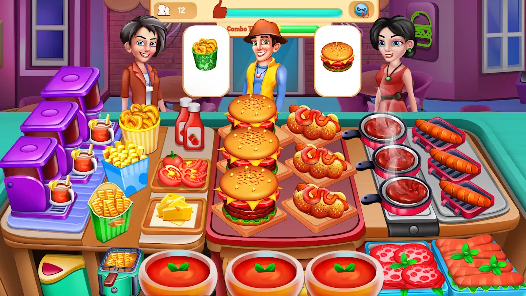 Cooking Food: Time Management  [МОД Бесконечные монеты] Screenshot 1