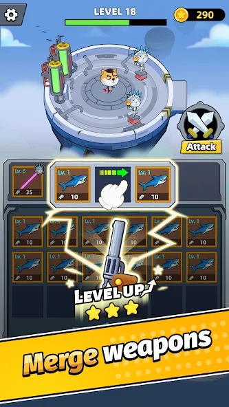 Merge Weapons：Air Island TD  [МОД Unlocked] Screenshot 2