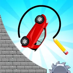 Взломанная Draw 2 Bridge: Draw Save Car (Дроу 2 Бридж)  [МОД Бесконечные монеты] - последняя версия apk на Андроид