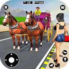 Скачать взломанную Horse Cart Taxi Transport Game  [МОД Бесконечные монеты] - стабильная версия apk на Андроид