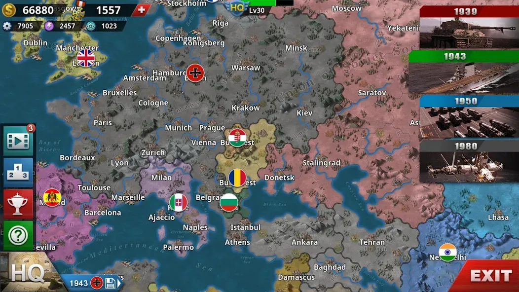 World Conqueror 4-WW2 Strategy (Ворлд Конкерор 4)  [МОД Много денег] Screenshot 2