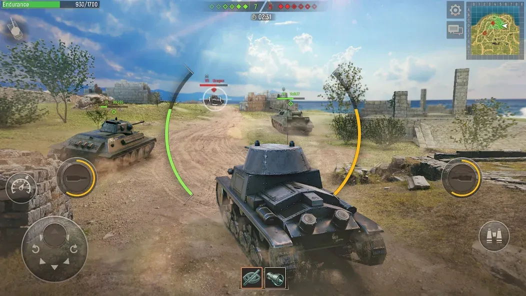 Battle Tanks: Tank Games WW2 (Бэтл Тэнкс)  [МОД Бесконечные монеты] Screenshot 2