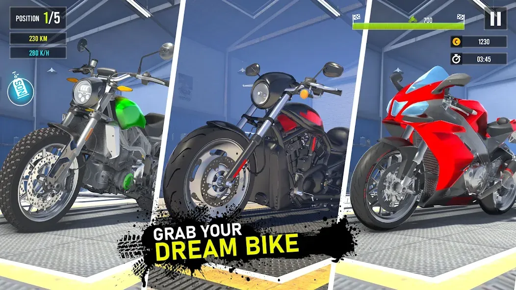 Moto Traffic Bike Race Game 3d (Мото Трафик Байк Рейс Гейм 3д)  [МОД Все открыто] Screenshot 2