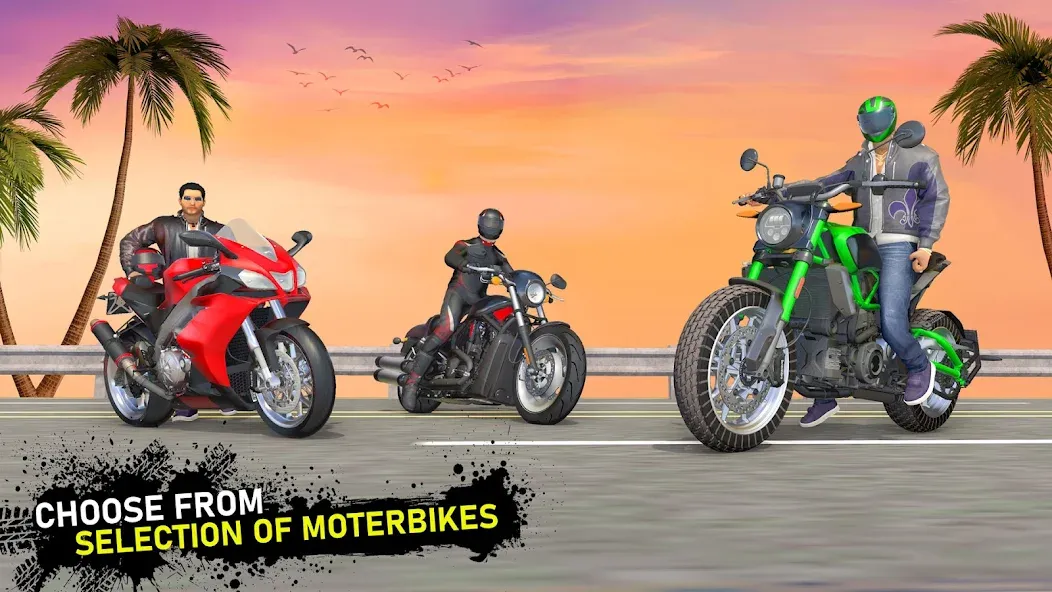 Moto Traffic Bike Race Game 3d (Мото Трафик Байк Рейс Гейм 3д)  [МОД Все открыто] Screenshot 4