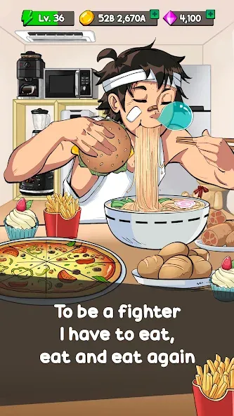 Food Fighter Clicker Games (Фуд Файтер Кликер)  [МОД Unlocked] Screenshot 1