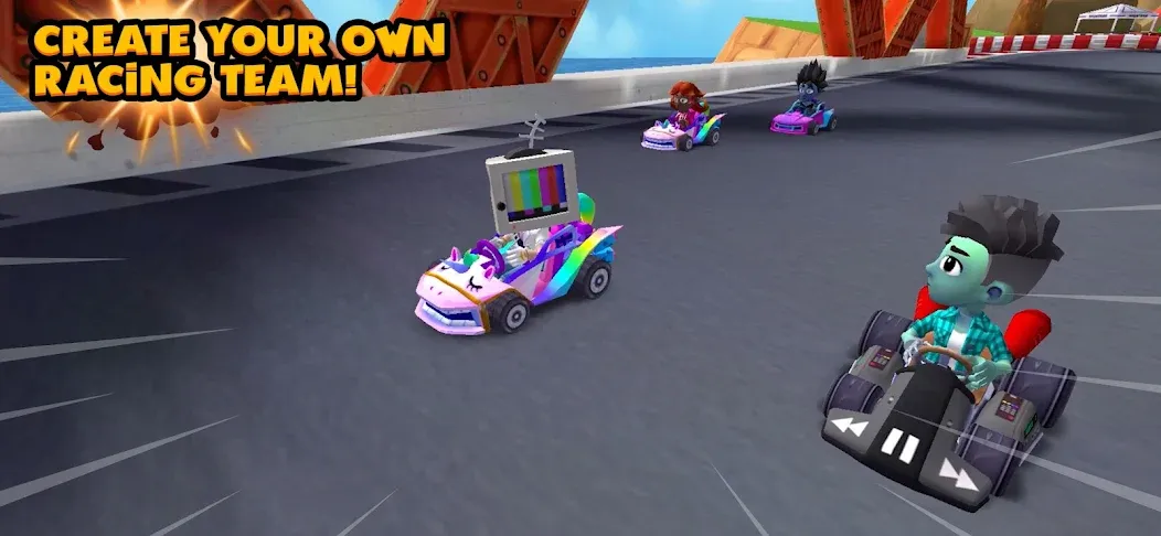 Boom Karts Multiplayer Racing (Бум Картс Мультиплеер Рейсинг)  [МОД Бесконечные монеты] Screenshot 3